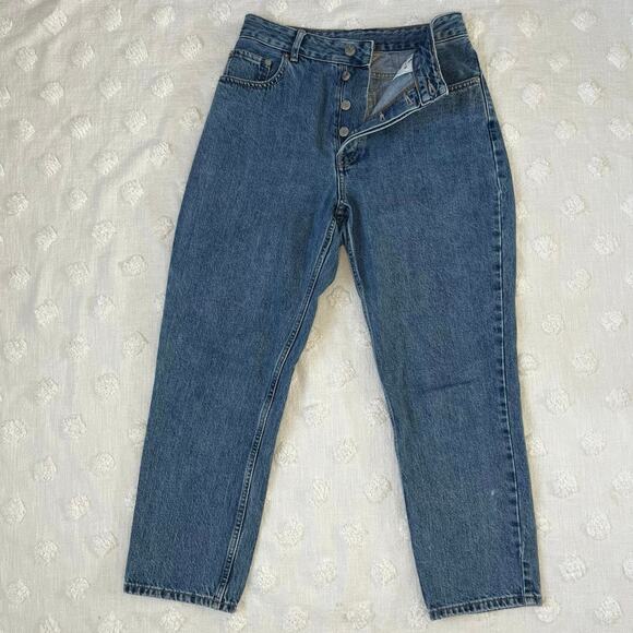 Everlane The Curvy 90’s Cheeky Straight Jean Size 30 Crop High Waist Button Fly - Picture 2 of 8